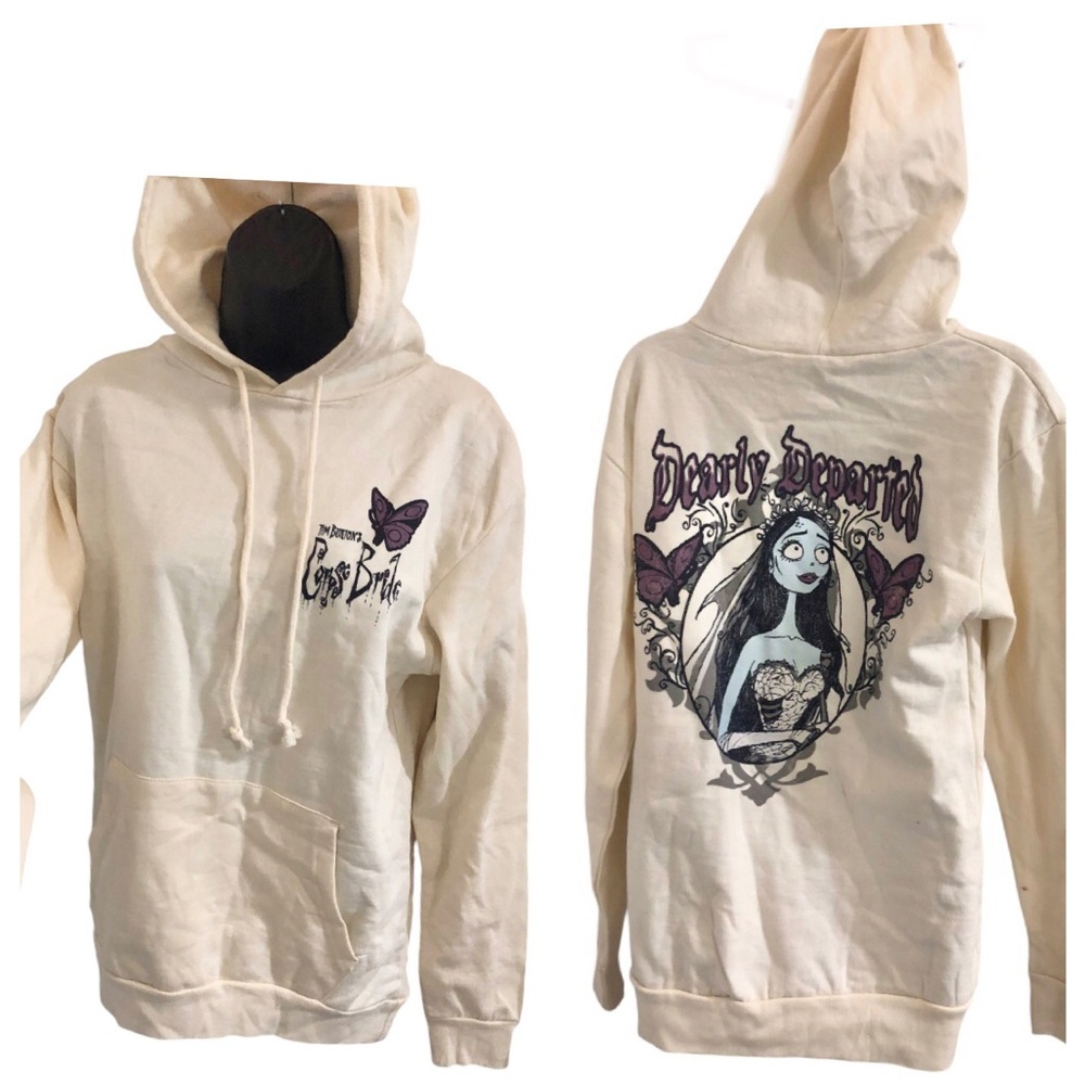 Disney’s Tim Burton Nightmare Before Christmas Sally Corpse bride cream hoodie‎